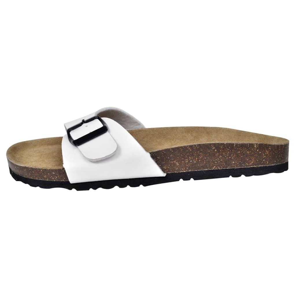 Dámské bio korkové sandály s 1 přezkou bílé velikost 36