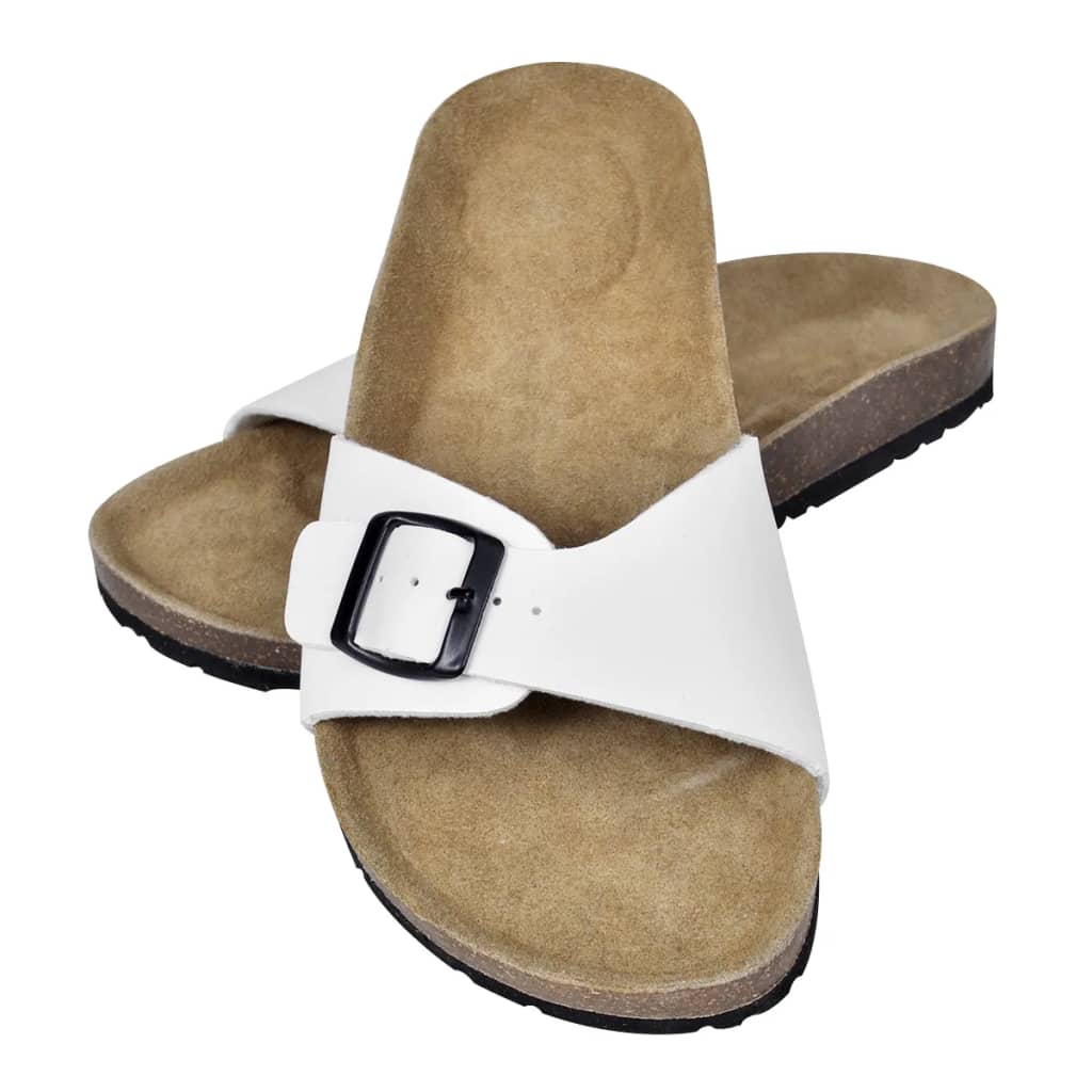 Sandalen met 1 bandje met gesp maat 39 (wit) (unisex) Sandalen met 1 bandje met gesp maat 39 (wit) (unisex)