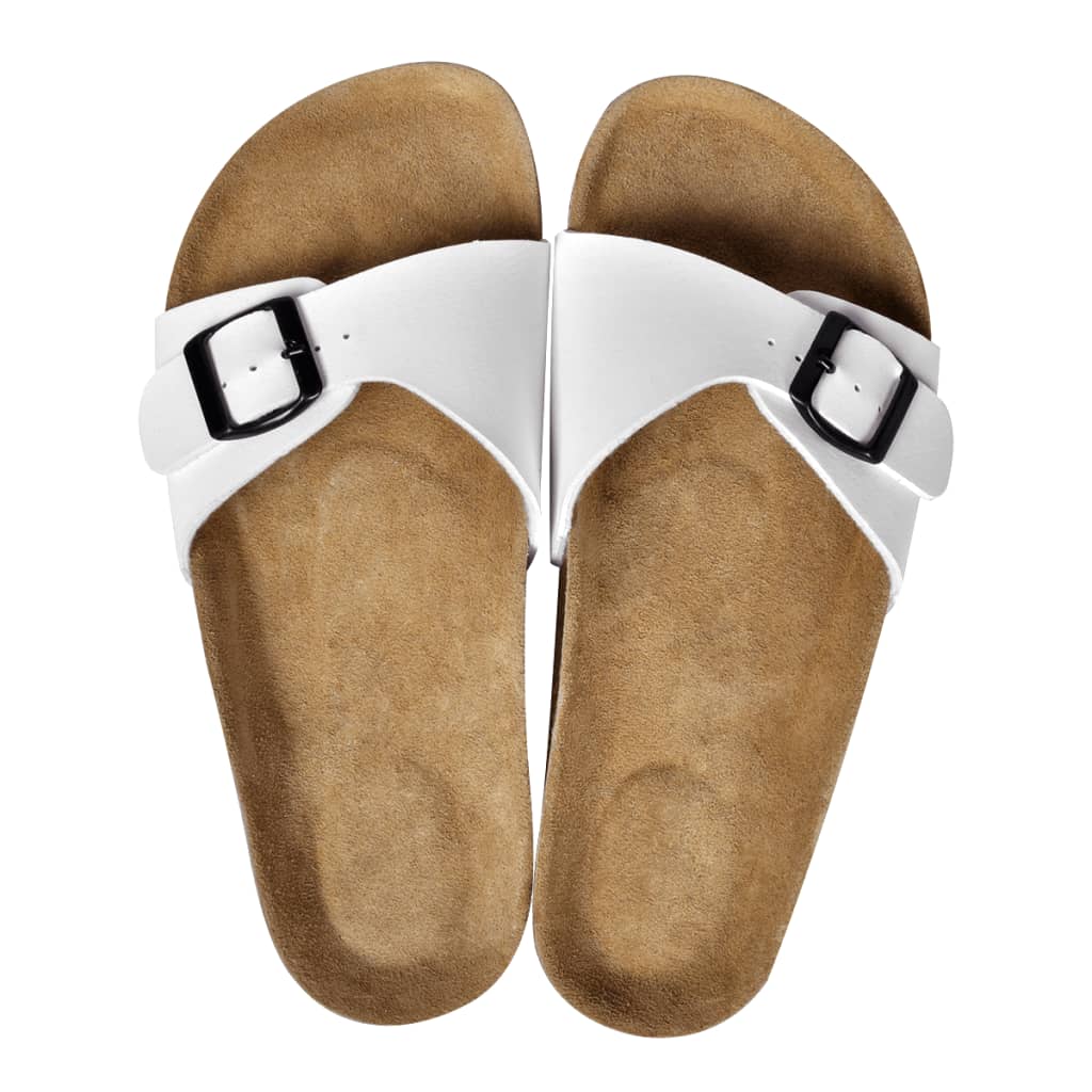vidaXL Damen Biokork-Sandale mit 1 Schnalle Weiß Größe 39