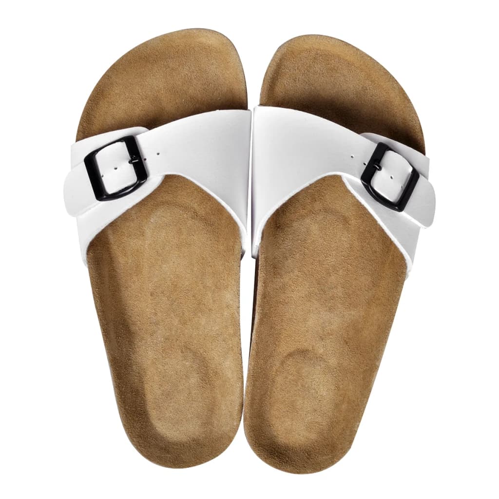 vidaXL Damen Biokork-Sandale mit 1 Schnalle Weiß Größe 41