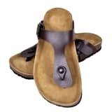 Braune Unisex Biokork-Sandale im Flip Flop-Design Größe 38