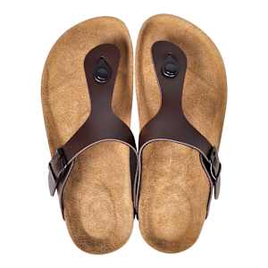 vidaXL Moteriški kamštiniai sandalai, rudi, 39 dydžio