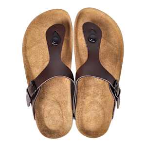 vidaXL Moteriški kamštiniai sandalai, rudi, 40 dydžio