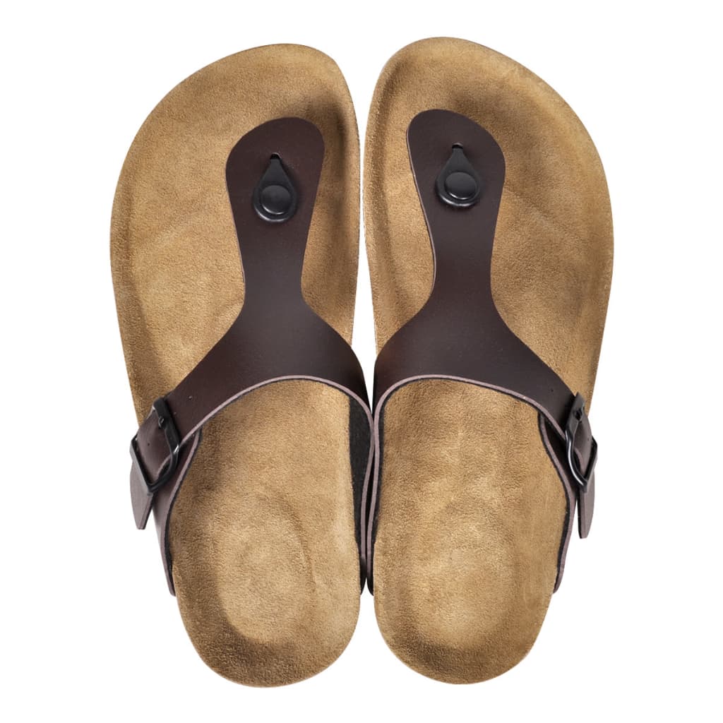 vidaXL Damen Biokork-Sandale im Flip Flop-Design Braun Größe 41
