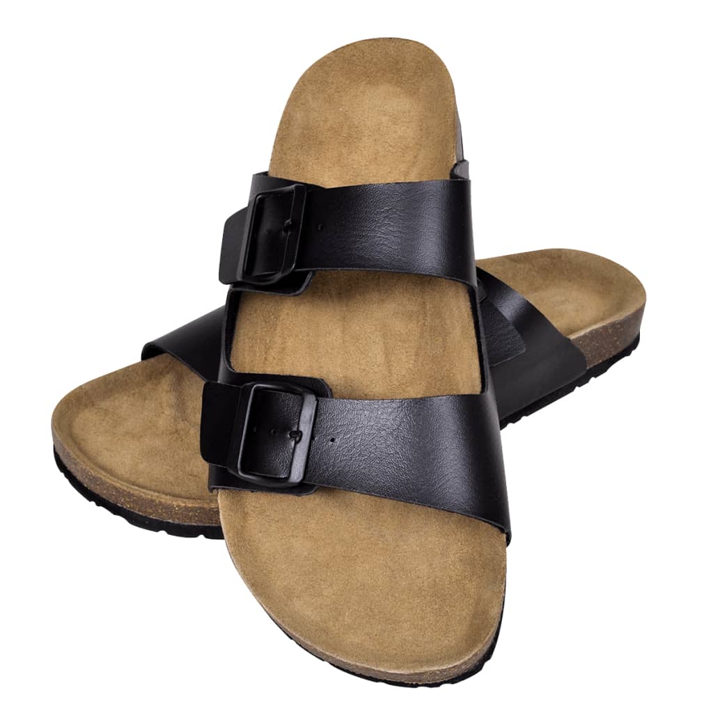 Sandalen met 2 bandjes met gesp maat 41 (zwart) (unisex) Sandalen met 2 bandjes met gesp maat 41 (zwart) (unisex)