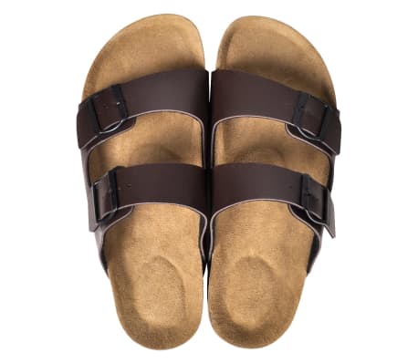 vidaXL Men's Bio Cork Sandal with 2 Buckle Straps Brown Size 41