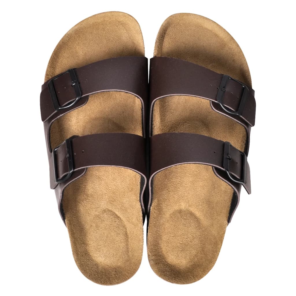 vidaXL Sandalen met 2 bandjes met gesp maat 44 (bruin) (unisex)