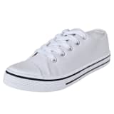 Klassischer Damen Low-top Lace-up Canvas Sneaker Weiß Größe 41