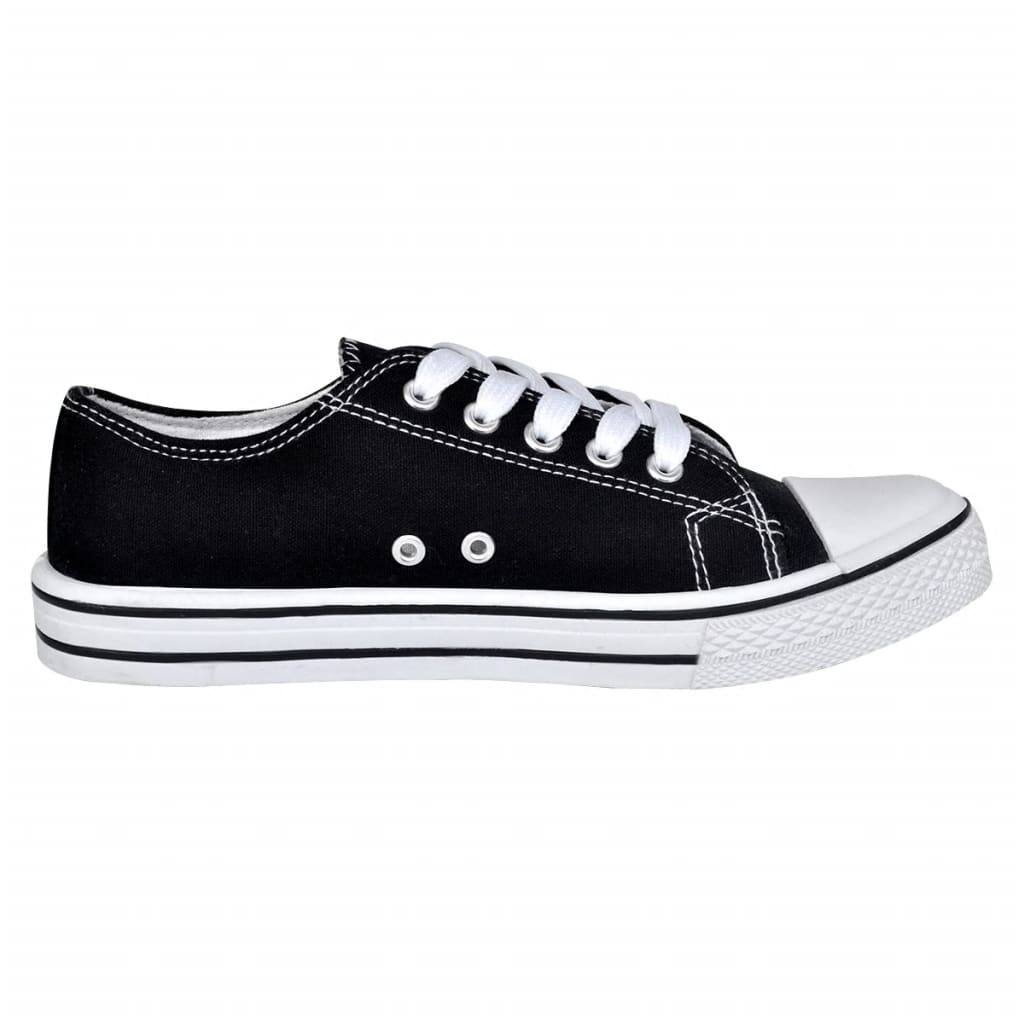 130500 Classic Women's Low-top Lace-up Canvas Sneaker Black Size 36