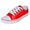 Sapatilhas de lona modelo baixo com cordões p/ mulher vermelho 38