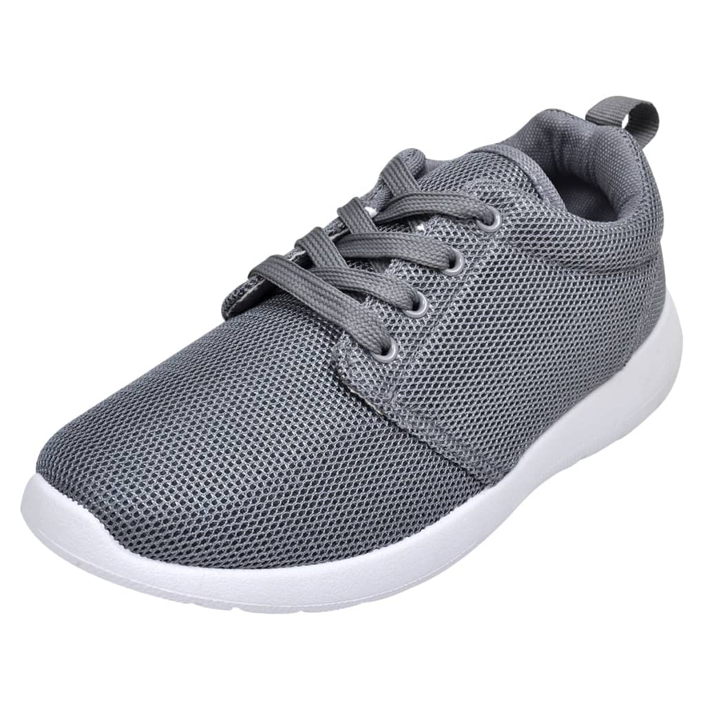 Zapatillas deportivas para mujer, grises con cordones, talla 37