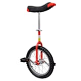 Rød Justerbar Etthjulssykkel 16 Inch/ 38,4 cm