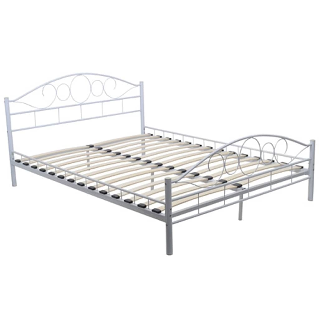 

vidaXL Bed met traagschuim matras metaal wit 180x200 cm