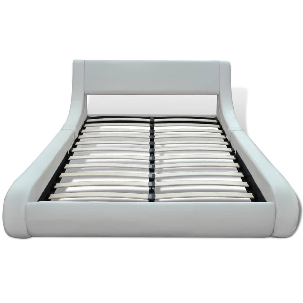 

vidaXL Bed met traagschuim matras kunstleer wit 180x200 cm