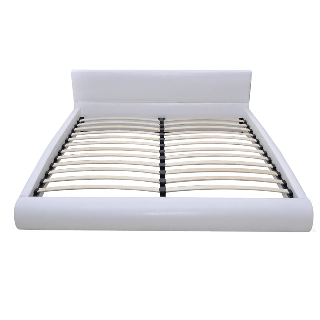Bett mit Memory-Schaum-Matratze Weiß Kunstleder 180×200 cm kaufen 4