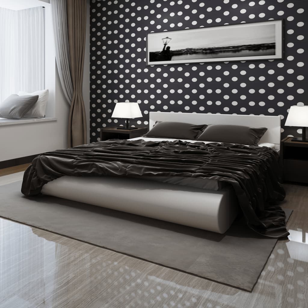 Bett mit Memory-Schaum-Matratze Weiß Kunstleder 180×200 cm kaufen
