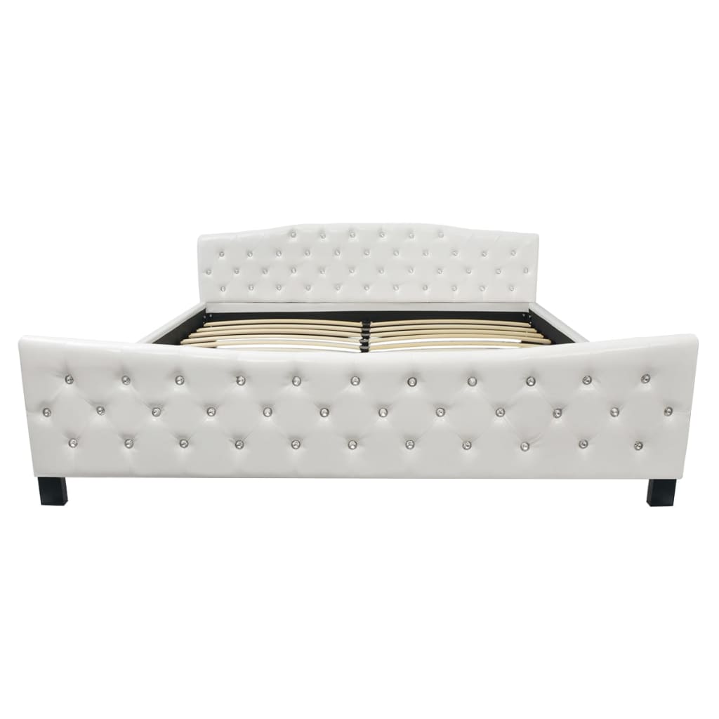 

vidaXL Bed met traagschuim matras kunstleer wit 180x200 cm