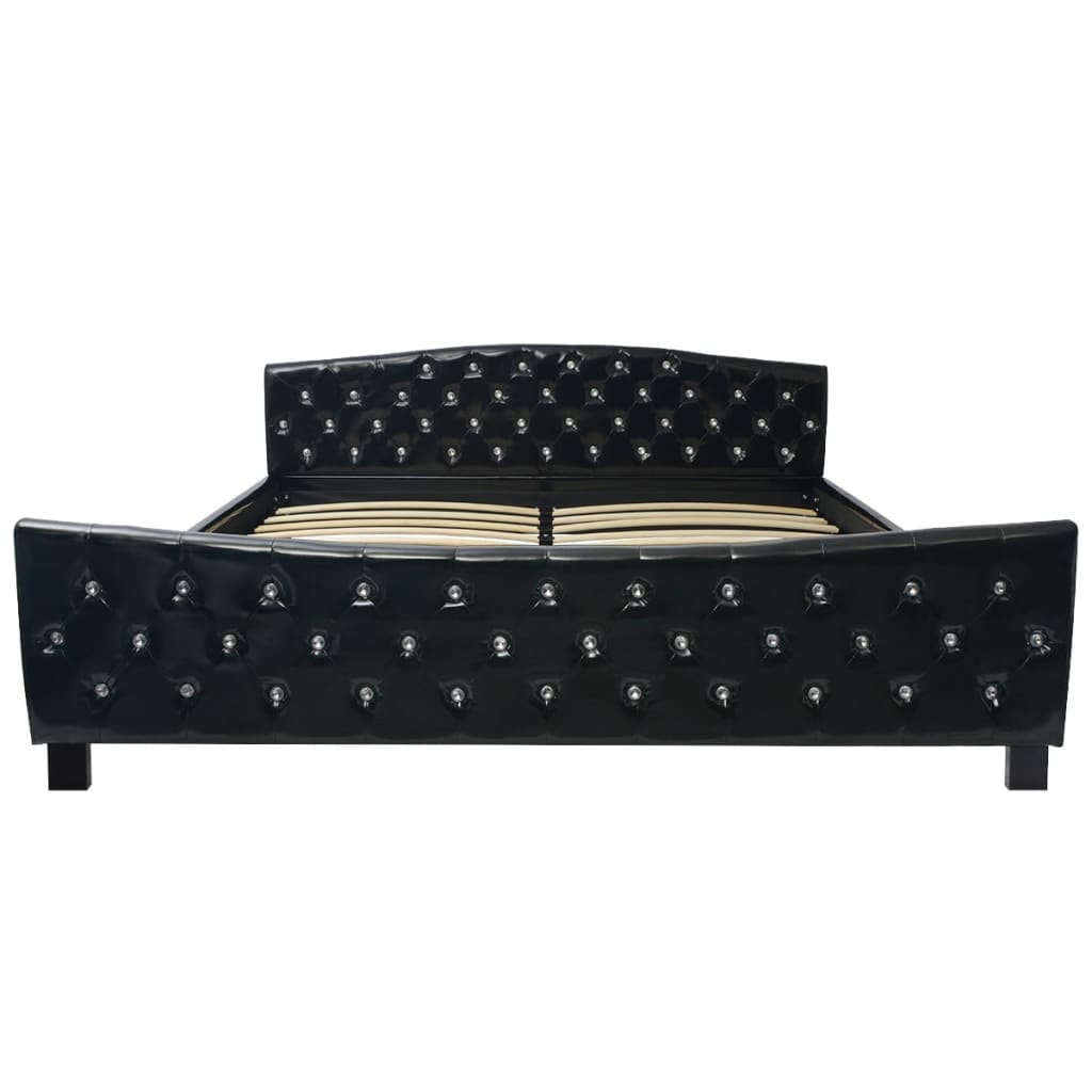 

vidaXL Bed met traagschuim matras kunstleer zwart 180x200 cm