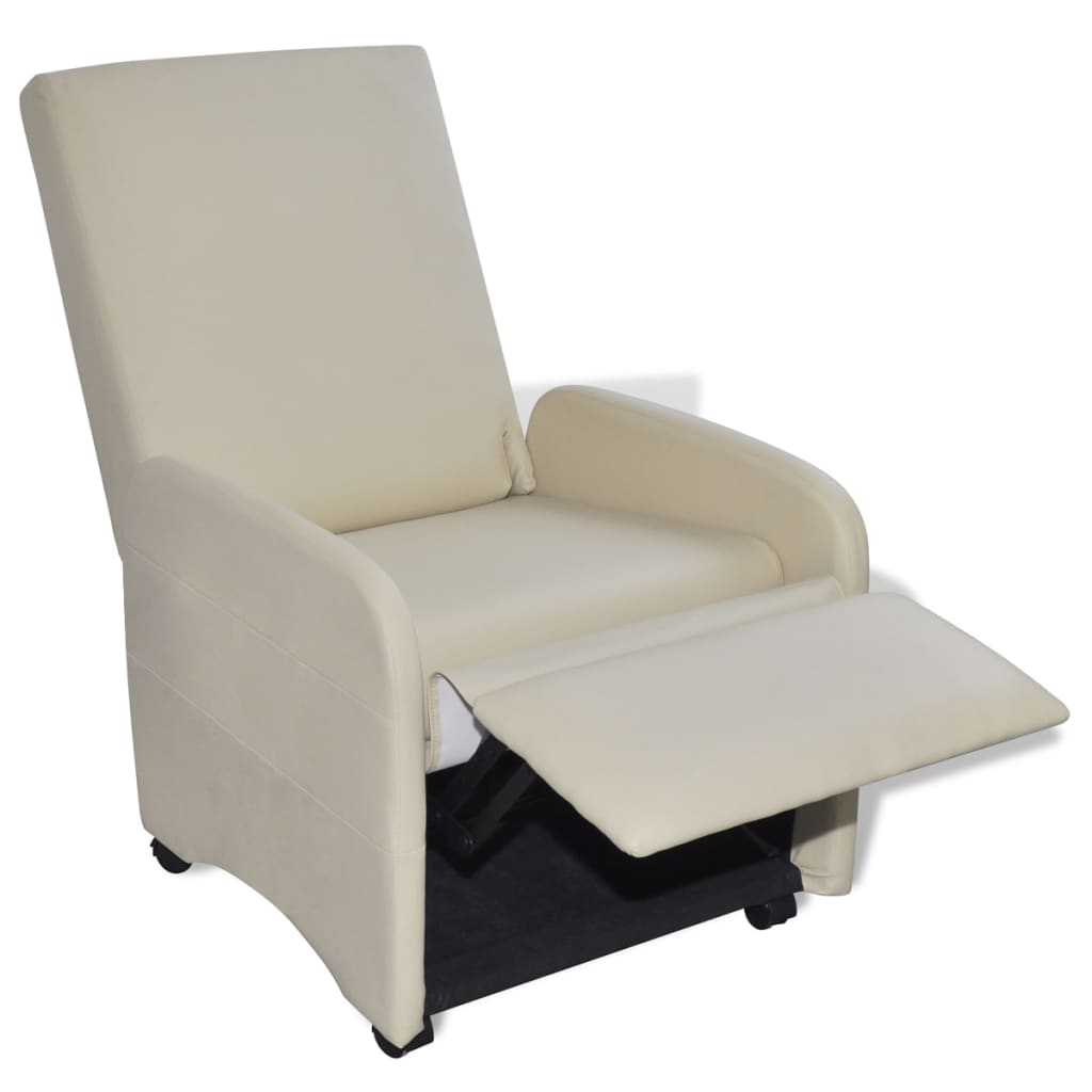 

vidaXL Fauteuil inklapbaar kunstleer crème