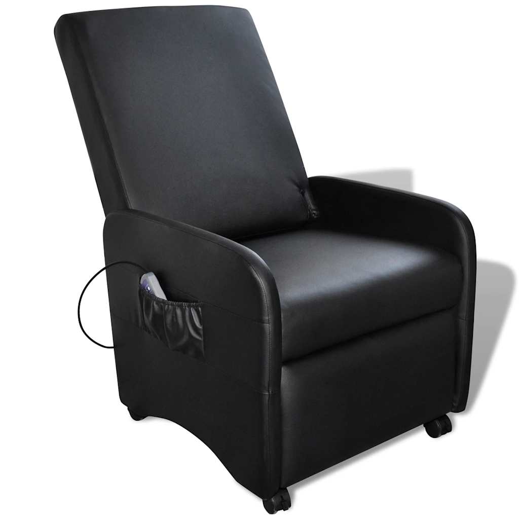 vidaXL Massagesessel Schwarz Kunstleder