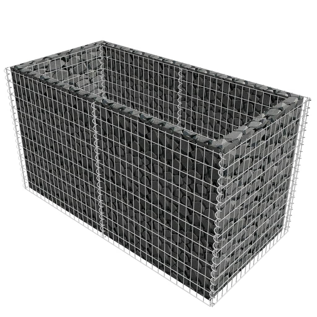 vidaXL gabion-plantekasse galvaniseret stål 180 x 90 x 100 cm