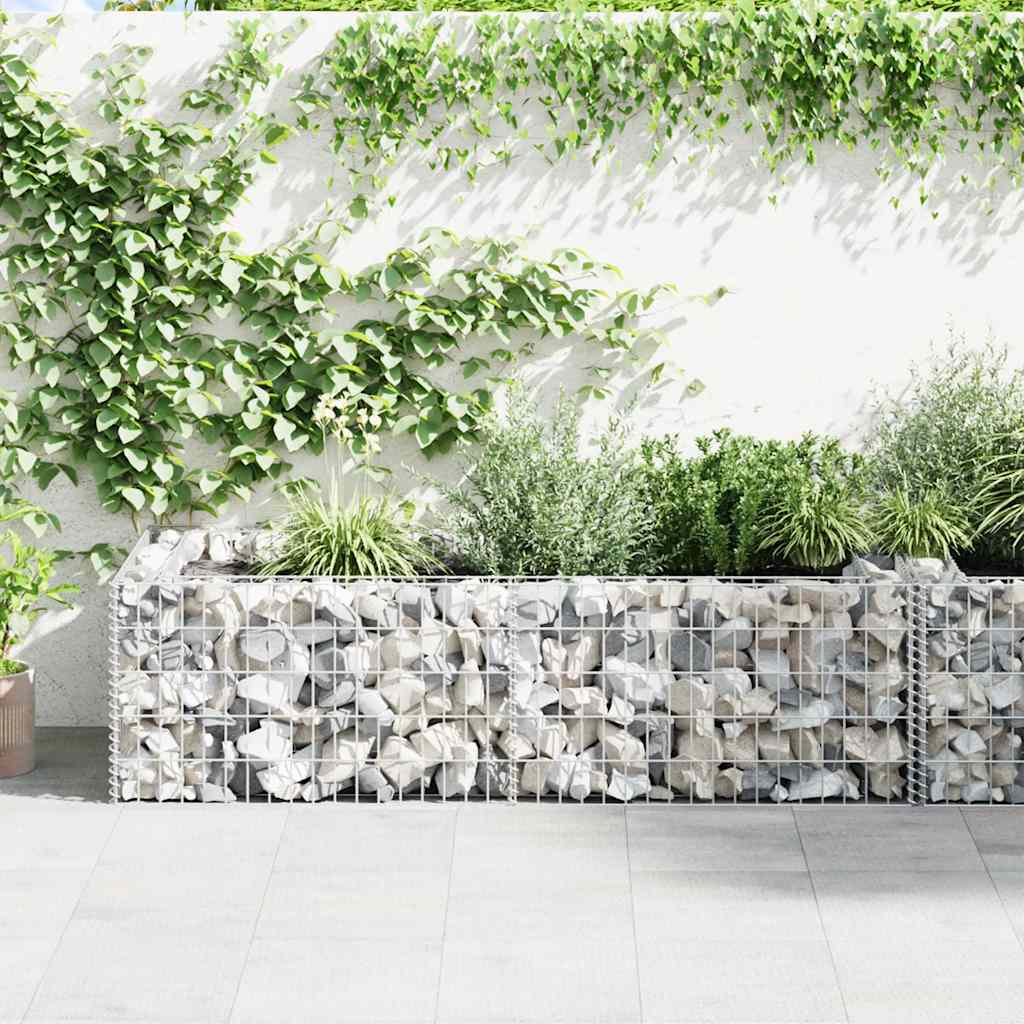 vidaXL Gabion Planter Galvanised Steel 71"x35.4"x19.7"