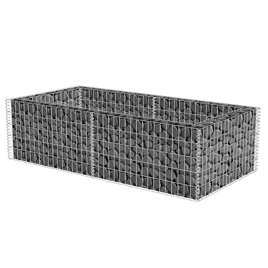 vidaXL Gabion Planter Galvanised Steel 71"x35.4"x19.7"