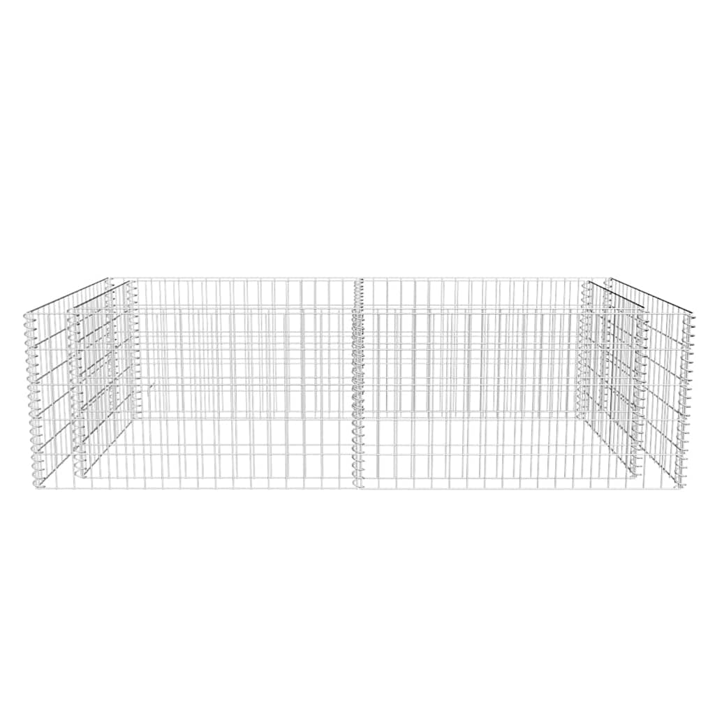 vidaXL Gabion Planter Galvanised Steel 71"x35.4"x19.7"