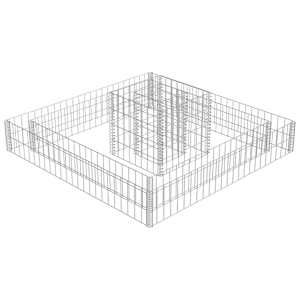 vidaXL gabioon-taimekast, tsingitud teras, 120 x 120 x 20 cm