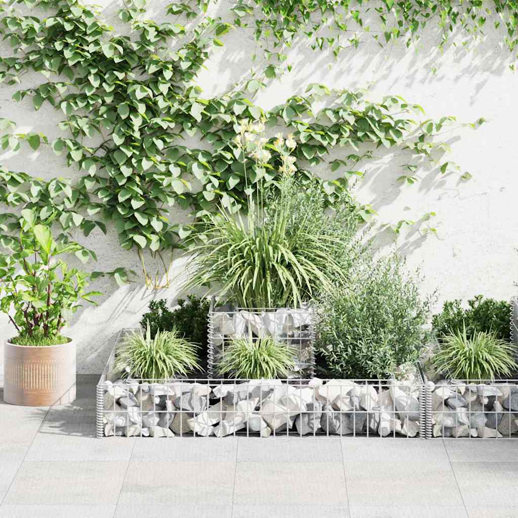 vidaXL horganyzott acél gabion virágtartó 120 x 120 x 20 cm