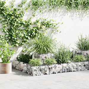 Gabionsko cvetlično korito iz pocinkanega jekla 120x120x20 cm