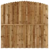 Panneau de clôture arqué en bois avec planches intercalées