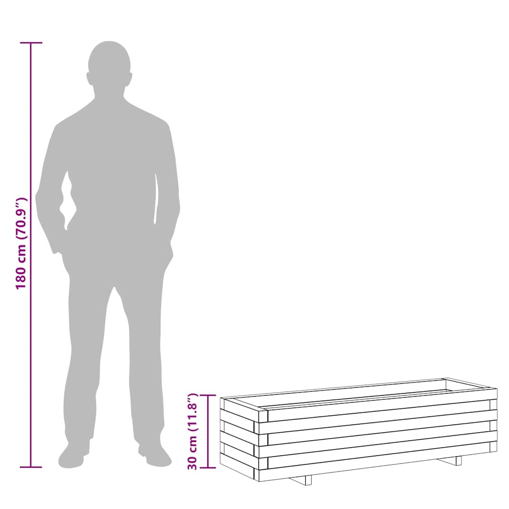 Plantenbak verhoogd rechthoekig 120x40x30 cm hout image 11