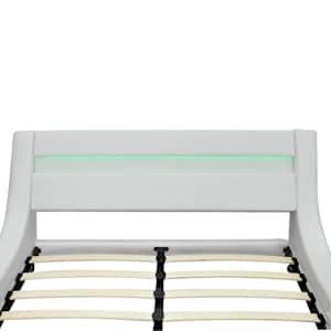 Postel s matrací z paměťové pěny LED bílá umělá kůže 180x200 cm - obrázek 6