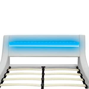 Postel s matrací z paměťové pěny LED bílá umělá kůže 180x200 cm - obrázek 7