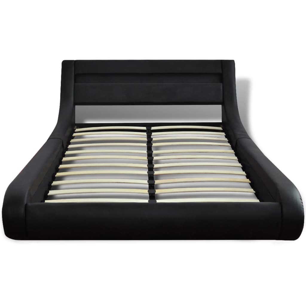 

vidaXL Bed met traagschuim matras LED kunstleer zwart 180x200 cm