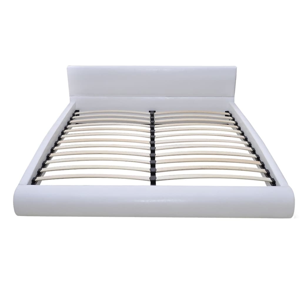 

vidaXL Bed met traagschuim matras kunstleer wit 140x200 cm