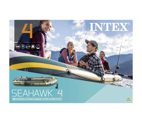 Intex Seahawk 4 Opblaasboot met roeispanen en pomp 68351NP