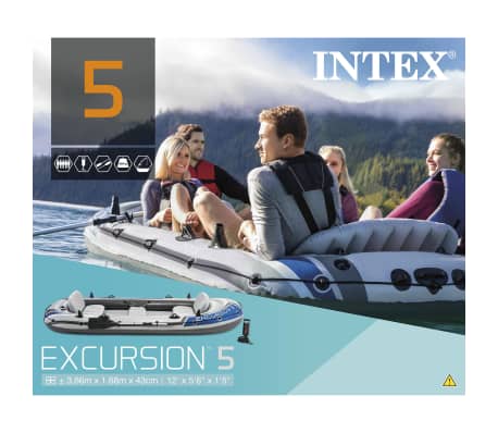 Intex Set barcă gonflabilă Excursion 5 cu vâsle și pompă, 68325NP