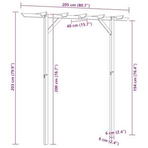 Zahradní pergola 205 x 40 x 203 cm dřevo - obrázek 10