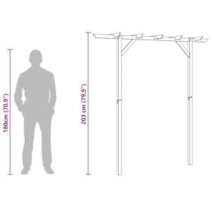 Zahradní pergola 205 x 40 x 203 cm dřevo - obrázek 11