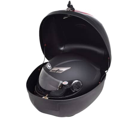 VidaXL Motorbike Top Case - Waterproof 35L Motorcycle Storage For Helmet And Accessories, Black PP Case With Reflectors And Keys - View #9