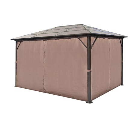 vidaXL Gazebo with Curtain Brown Aluminium 400 x 300 cm