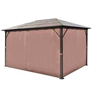 vidaXL Gazebo with Curtain Brown Aluminium 400 x 300 cm