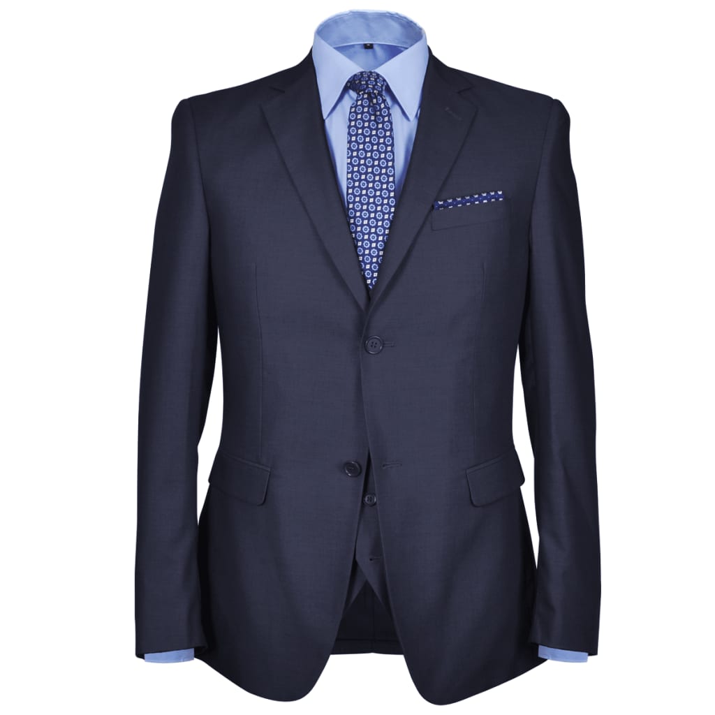Three Piece Men’s Business Suit Size 46 Navy Blue