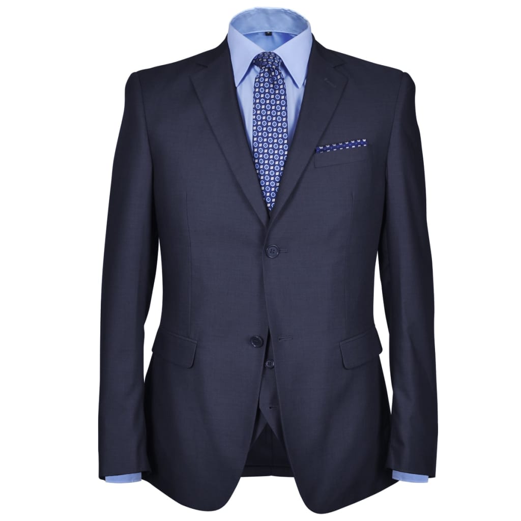 Three Piece Men’s Business Suit Size 52 Navy Blue