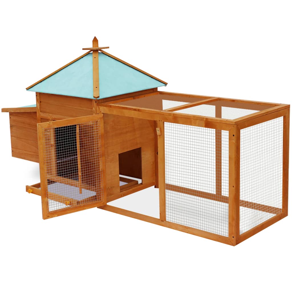 VidaXL Chicken Coop with Nest Box - Large Solid Firwood Outdoor Enclosure vidaXL - Picture 7 of 27