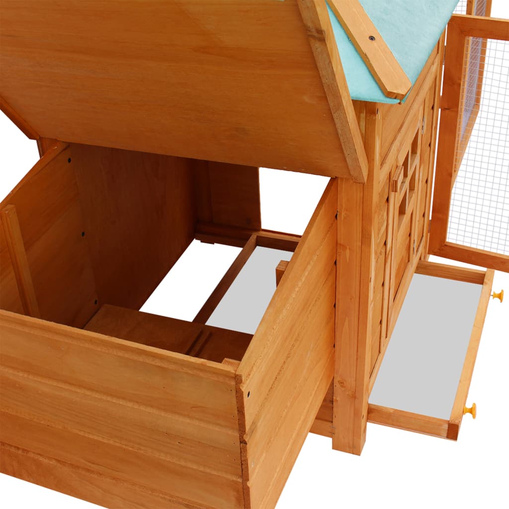 VidaXL Chicken Coop with Nest Box - Large Solid Firwood Outdoor Enclosure vidaXL - Picture 8 of 27