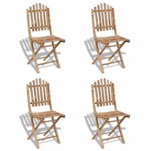 Zložljivi zunanji stoli 4 kosi bambus