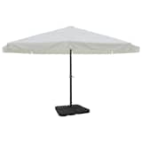 Aluminum Umbrella with Portable Base White